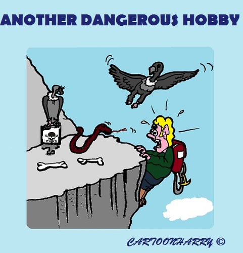 Cartoon: World Hobby (medium) by cartoonharry tagged sports,mountain,climb,dangerous,hobby