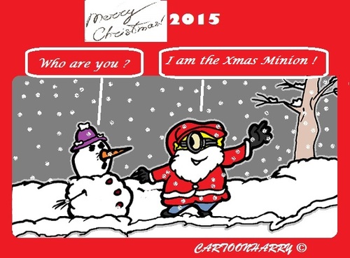 Cartoon: Xmas Minion (medium) by cartoonharry tagged minions,xmas