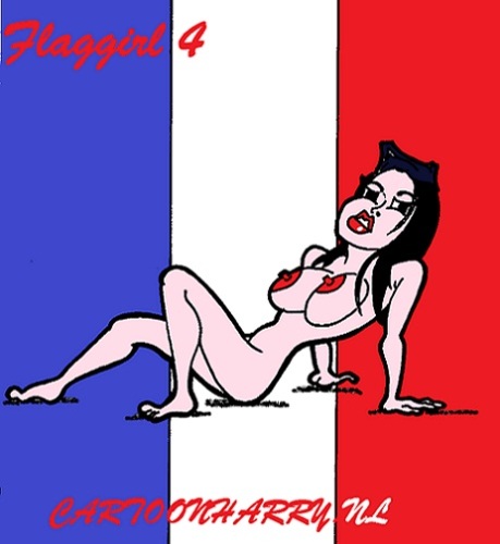 Cartoon: Girls and Flags (medium) by cartoonharry tagged nude,naked,flags,girls,cartoonharry,dutch,toonpool