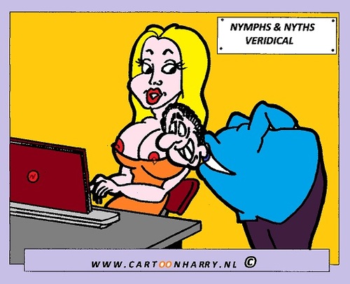 Cartoon: Nymph and Nyth (medium) by cartoonharry tagged girls,nude,nymph,cartoon,cartoonharry,cartoonist,dutch,toonpool