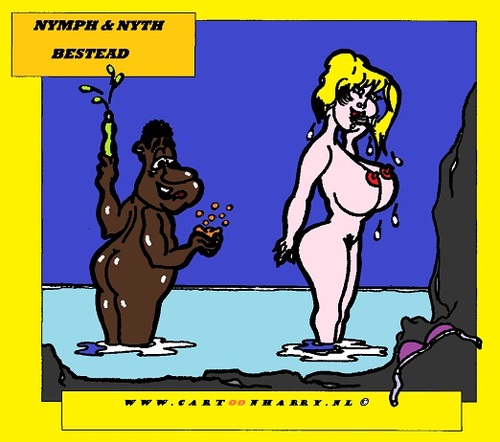 Cartoon: Nymph and Nyth (medium) by cartoonharry tagged girls,nude,nymph,cartoon,cartoonharry,cartoonist,dutch,toonpool