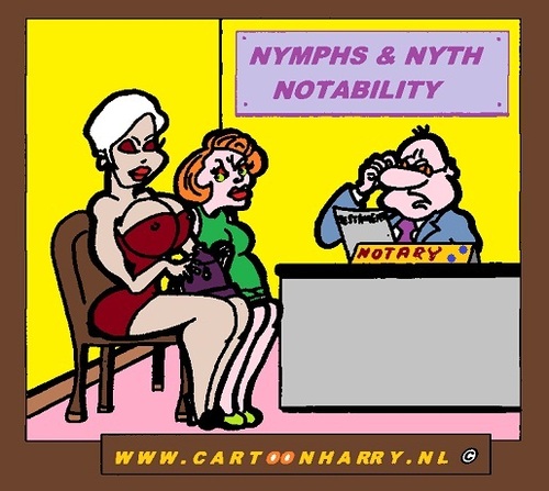 Cartoon: Nymph and Nyth (medium) by cartoonharry tagged girls,nude,nymph,cartoon,cartoonharry,cartoonist,dutch,toonpool