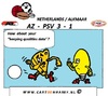 Cartoon: AZ - PSV  3 - 1 (small) by cartoonharry tagged az,psv,soccer,holland,cheese,lamp,dutch,remarkable,result,cartoon,cartoonharry,cartoonist,toonpool