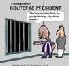 Cartoon: Bouterse President Surinam (small) by cartoonharry tagged bouterse,president,decembermoorden,surinam,caricature,jail,cartoonharry
