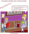 Cartoon: Corona in de Deuropening (small) by cartoonharry tagged corona,deuropening,bed,cartoonharry