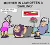Cartoon: Darling (small) by cartoonharry tagged motherinlaw,darling,fall