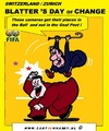 Cartoon: Day of Change (small) by cartoonharry tagged line,cross,soccer,blatter,day,change,cartoon,cartoonist,cartoonharry,switzerland,dutch,toonpool