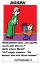 Cartoon: Dosen (small) by cartoonharry tagged oma,omi,dosen,papier,jungen,enkelkind,cartoon,cartoonist,cartoonharry,dutch,toonpool