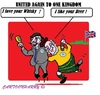 Cartoon: England Scotland (small) by cartoonharry tagged england,scotland,reunited