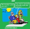 Cartoon: Excuse (small) by cartoonharry tagged park,bank,grandpa,grandchild,daughter,school,uterus,excuse,wiseguy