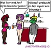 Cartoon: Geelzucht (small) by cartoonharry tagged geelzucht,blauwtje,groen,bar,vrienden,geklets,cartoon,cartoonharry,cartoonist,dutch,toonpool