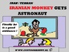 Cartoon: IRANIAN MONKEY (small) by cartoonharry tagged iran,monkey,astronaut,space,cartoon,ahmadinejad,tv,cartoonist,cartoonharry,dutch,toonpool