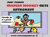 Cartoon: IRANIAN MONKEY (small) by cartoonharry tagged iran,monkey,astronaut,space,cartoon,ahmadinejad,tv,cartoonist,cartoonharry,dutch,toonpool