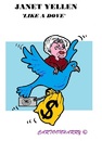 Cartoon: Janet Yellen (small) by cartoonharry tagged usa,fed,yellen,dove,boss