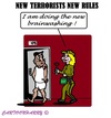 Cartoon: New Prison Rules (small) by cartoonharry tagged terrorists,jihadists,prison,brainwash,international,cartoonharry,cartoons,rules