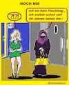 Cartoon: Noch Nie (small) by cartoonharry tagged deutch,moslima,nachbarin