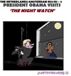 Cartoon: Obama to Rijksmuseum (small) by cartoonharry tagged holland,amsterdam,rijksmuseum,nightwatch,obama,nss,g7