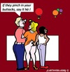 Cartoon: Pinching (small) by cartoonharry tagged buttocks,pinch,watching,help,cartoon,cartoonist,cartoonharry,dutch,toonpool