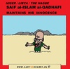 Cartoon: Saif al-Islam Gadhafi (small) by cartoonharry tagged libya,saif,gadhafi,kaddafi,gaddafi,call,innocent,desert,niger,cartoon,cartoonist,cartoonharry,dutch,toonpool