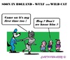 Cartoon: Wulf and Wild Cat (small) by cartoonharry tagged holland,wulf,wildcat,piggy