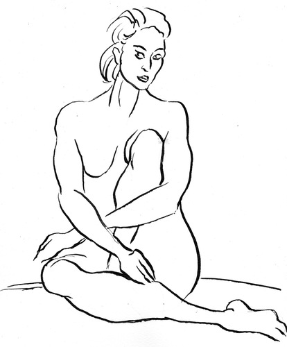 Cartoon: The Cat Lover (medium) by Zombi tagged pen,ink,nude,woman