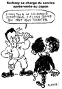 Cartoon: Sarkozy in Japan (small) by Zombi tagged sarkozy,japan,fukushima,french,cartoon