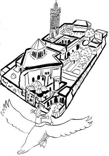 Cartoon: paris mosque (medium) by Dekeyser tagged mosque,goose,landscape,comic