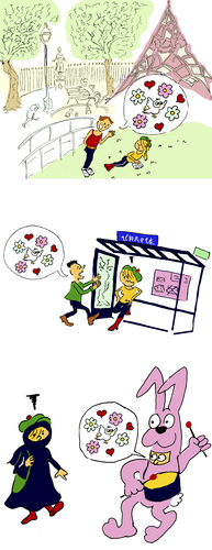 Cartoon: strip Lola (medium) by Dekeyser tagged comic,strip,lola,rabbit,love
