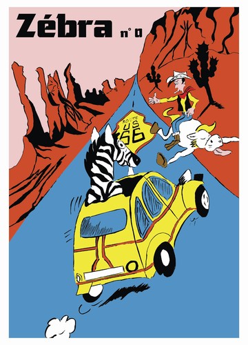 Cartoon: zebra (medium) by Dekeyser tagged zebra,united,states,66,road,lucky,luke
