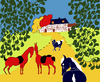 Cartoon: horses (small) by Dekeyser tagged horses,normandy,illustration,bd,aurelie,dekeyser