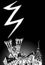 Cartoon: Storm in Paris (small) by Dekeyser tagged storm,eiffel,tower,aurelie,dekeyser,paris,illustration,fanzine,zebra