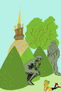 Cartoon: summertime in Paris (small) by Dekeyser tagged rodin,paris,lola,balzac,aurelie,dekeyser,comics,illustration