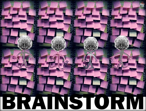 Cartoon: Brainstorm (medium) by Vanessa tagged notes,skizzen,aphorismen,brain,zettel,thoughts