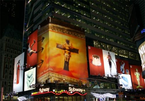 Cartoon: Jesusi at New York (medium) by Vanessa tagged jesus,kirche,religion,kreuz,gleichberechtigung,glaube,church