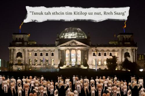 Cartoon: Tsnuk tah sthcin tim Kitilop uz (medium) by Vanessa tagged reichstag,politik,grass,kunst,berlin