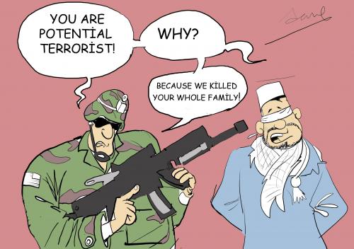 potential terrorist! By ademmm | Politics Cartoon | TOONPOOL