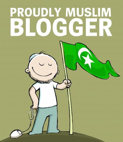 Cartoon: Proudly Muslim Blogger (medium) by ademmm tagged proudly,muslim,blogger,arab,palestine,gaza,turkish,turkey,islam