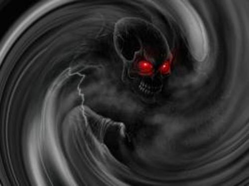 Cartoon: Daemon (medium) by MrHorror tagged daemon,red,eyes,skull,turns