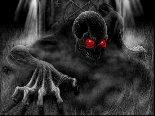 Cartoon: Der Daemon kommt! (medium) by MrHorror tagged coming,claws,eyes,red,daemon