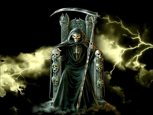 Cartoon: Der Tod (medium) by MrHorror tagged tod,sense,trohn,unterwelt