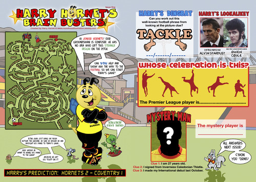 Cartoon: Harry Hornets Brain Busters (medium) by roundheadillustration tagged football,soccer