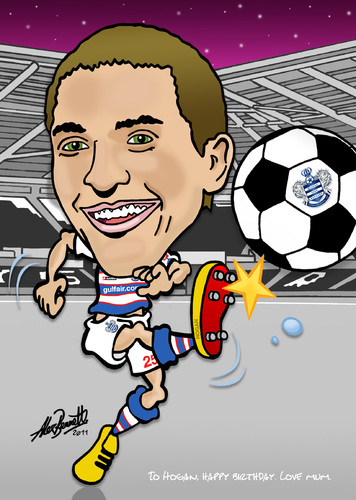 Hogan Ephraim of QPR By roundheadillustration | Sports Cartoon | TOONPOOL