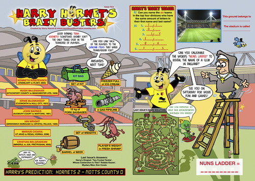 Cartoon: Harry Hornets Brain Busters (medium) by roundheadillustration tagged football,soccer