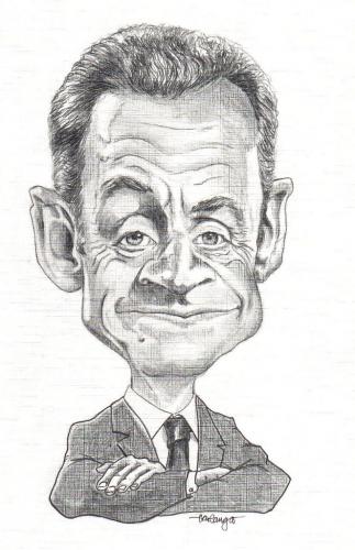 Cartoon: Sarkozy Caricature (medium) by hualpen tagged sarkozy
