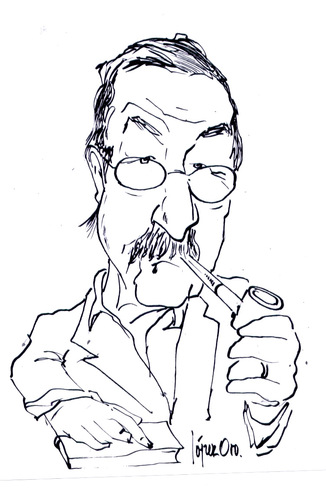 Cartoon: Gunter Grass (medium) by hualpen tagged gras,gunter