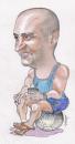 Cartoon: Sentado en la pelota (small) by hualpen tagged pastel,sobre,papel,canson