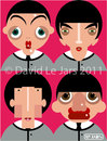 Cartoon: The Beatles (small) by Hugh Jarse tagged beatles,fab,four,john,lennon,paul,macartney,ringo,starr,george,harrison