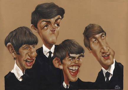 Cartoon: Beatles (medium) by David Pugliese tagged beatles,caricature,drawing,color,pencil
