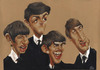 Cartoon: Beatles (small) by David Pugliese tagged beatles caricature drawing color pencil