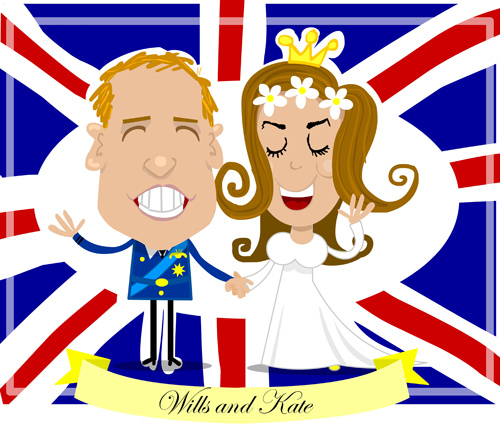 Cartoon: Kate and Wills Wedding Day (medium) by johnaabbott tagged middleton,catherine,kate,william,prince,royal,wedding,princess